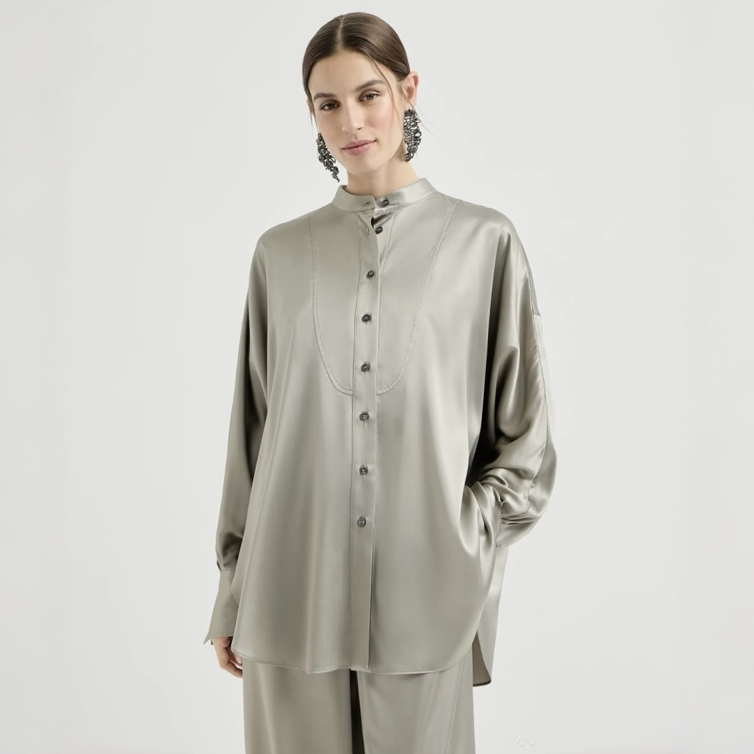 Brunello Cucinelli Clothing Brunello Cucinelli Silk Satin Shirt Spring Summer 2026 | Nigo Office