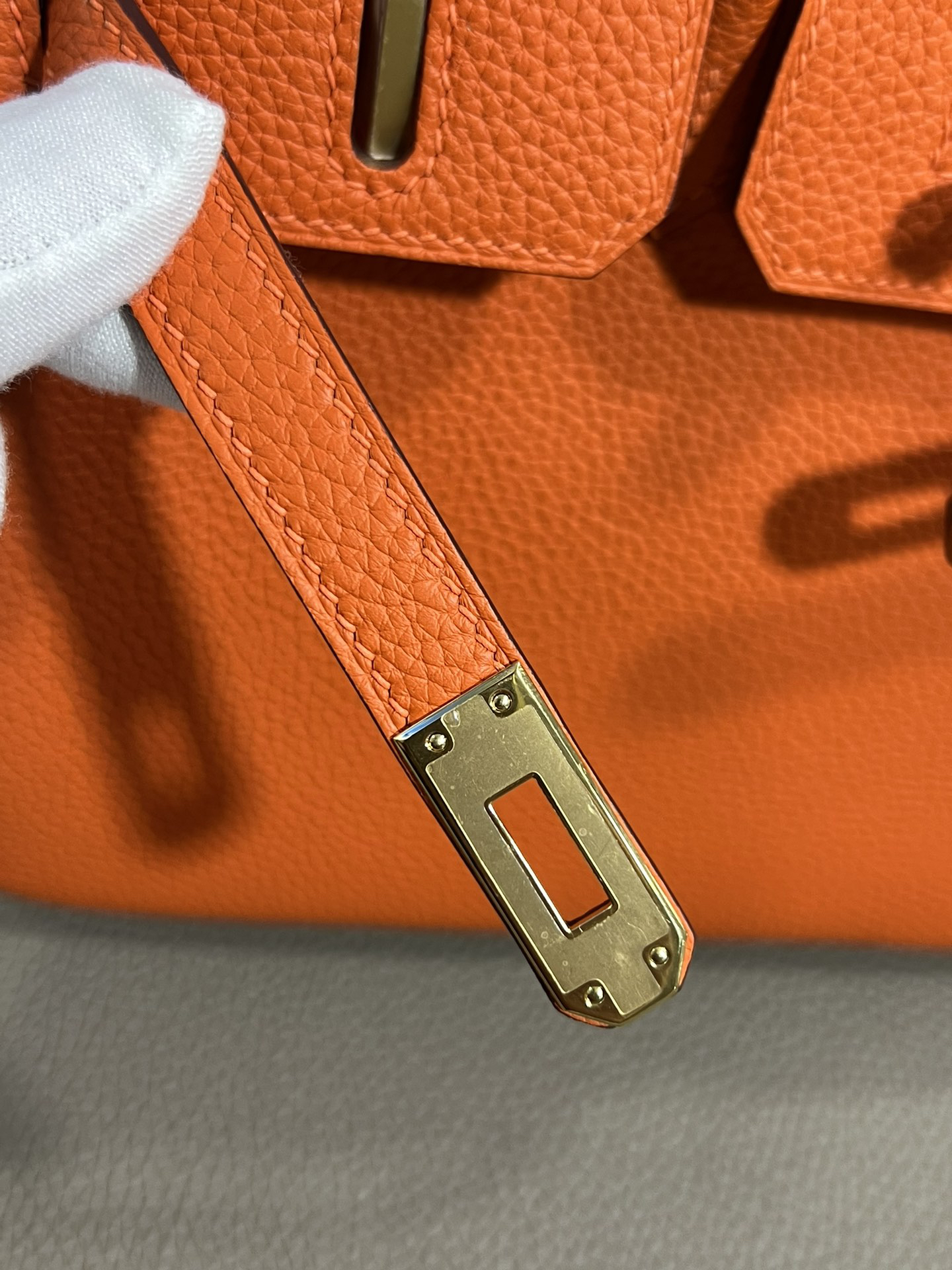 [TOP] HERMES Birkin Togo Leather 25cm - Orange & GHW