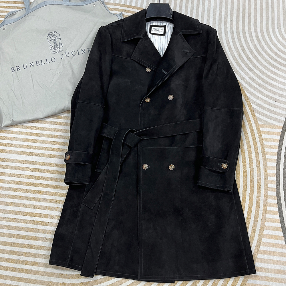 Brunello Cucinelli Clothing Brunello Cucinelli Top-quality Version Suede Genuine Leather Windbreaker #296103 | Nigo Office