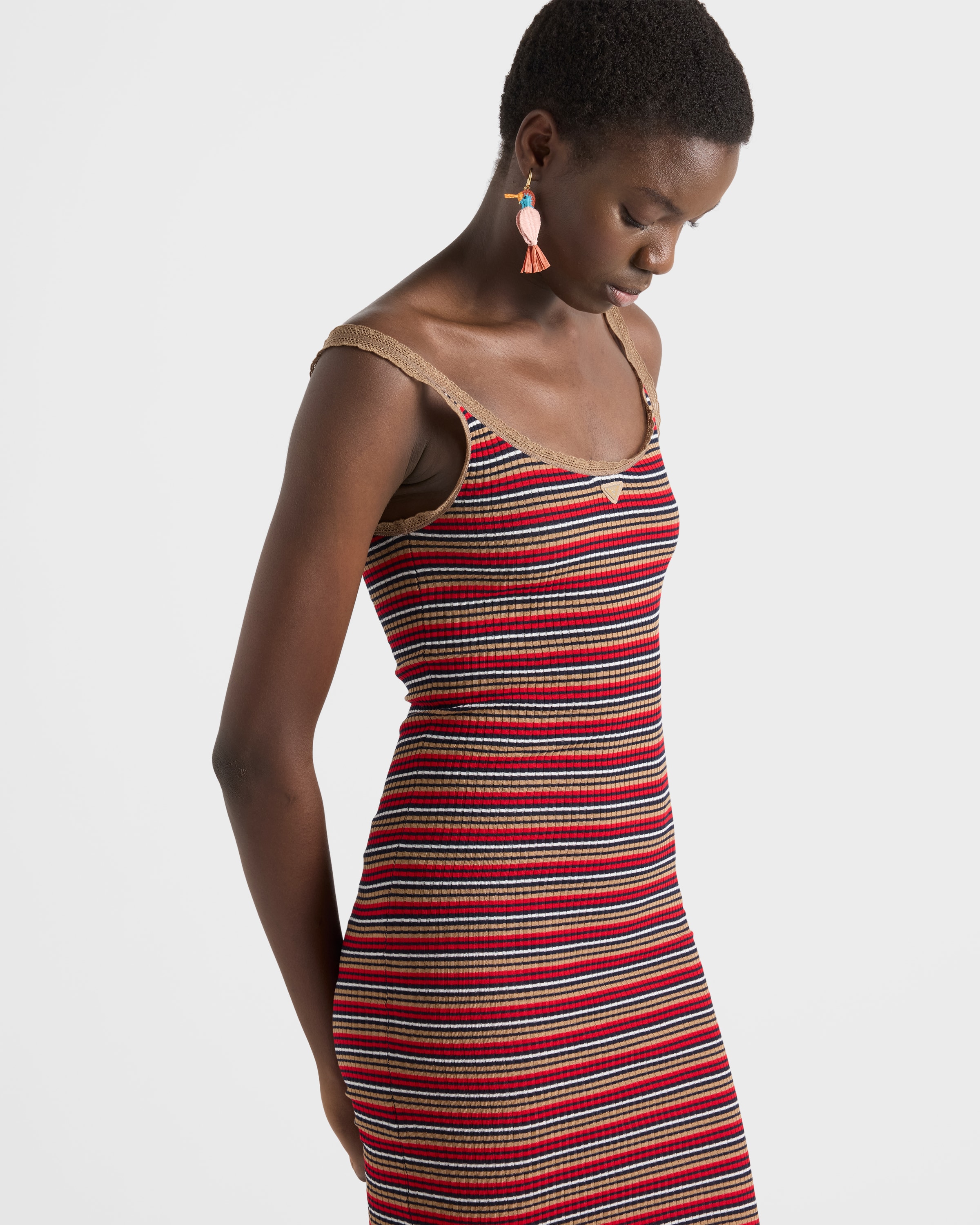 Prada red Clothing PRADA Blue red Striped Cotton Dress #396214 View 2 | Nigo Office