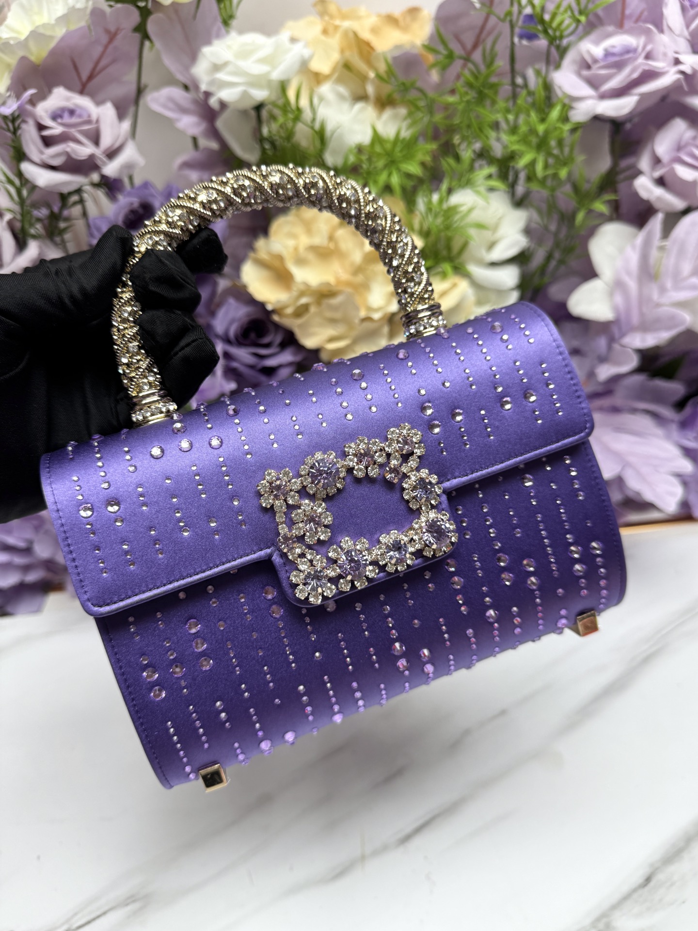 [TOP] ROGER VIVIER Diamond Bag 19-13-4 CM - Purple - 711 Luxury