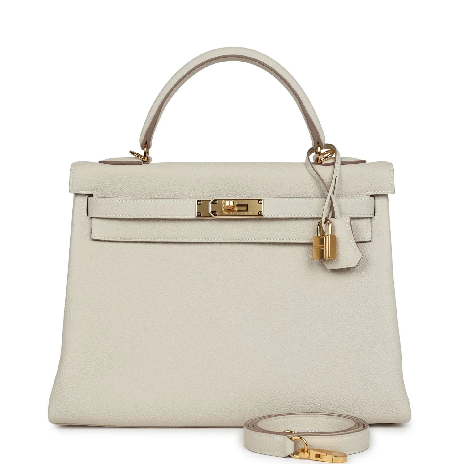 Hermes Kelly Retourne 3 Craie Togo Gold Hardware