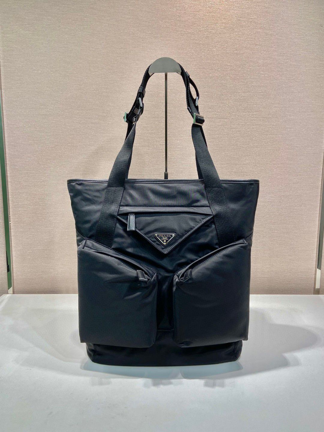 [TOP] PRADA Tote Bag Nylon 31.5x42.5x16cm - Black