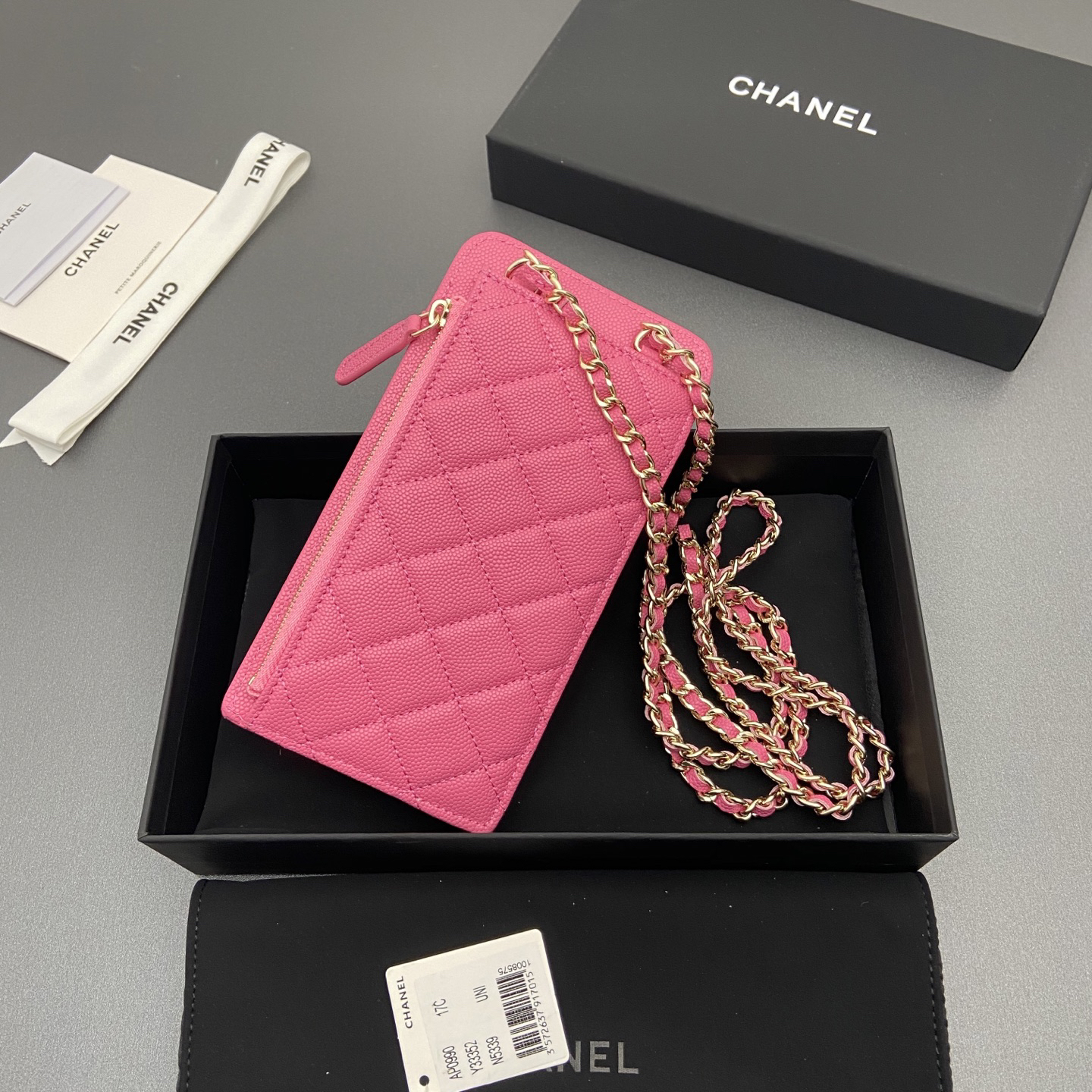 [TOP] CHANEL Phone Bag 18.5-9-3cm - Pink