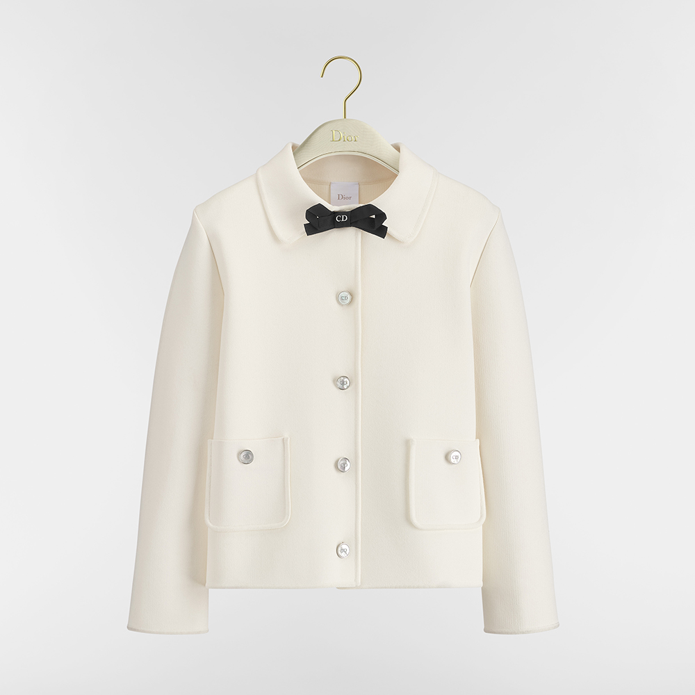 DIOR Cropped Jacket Ecru Technical Knit #380095