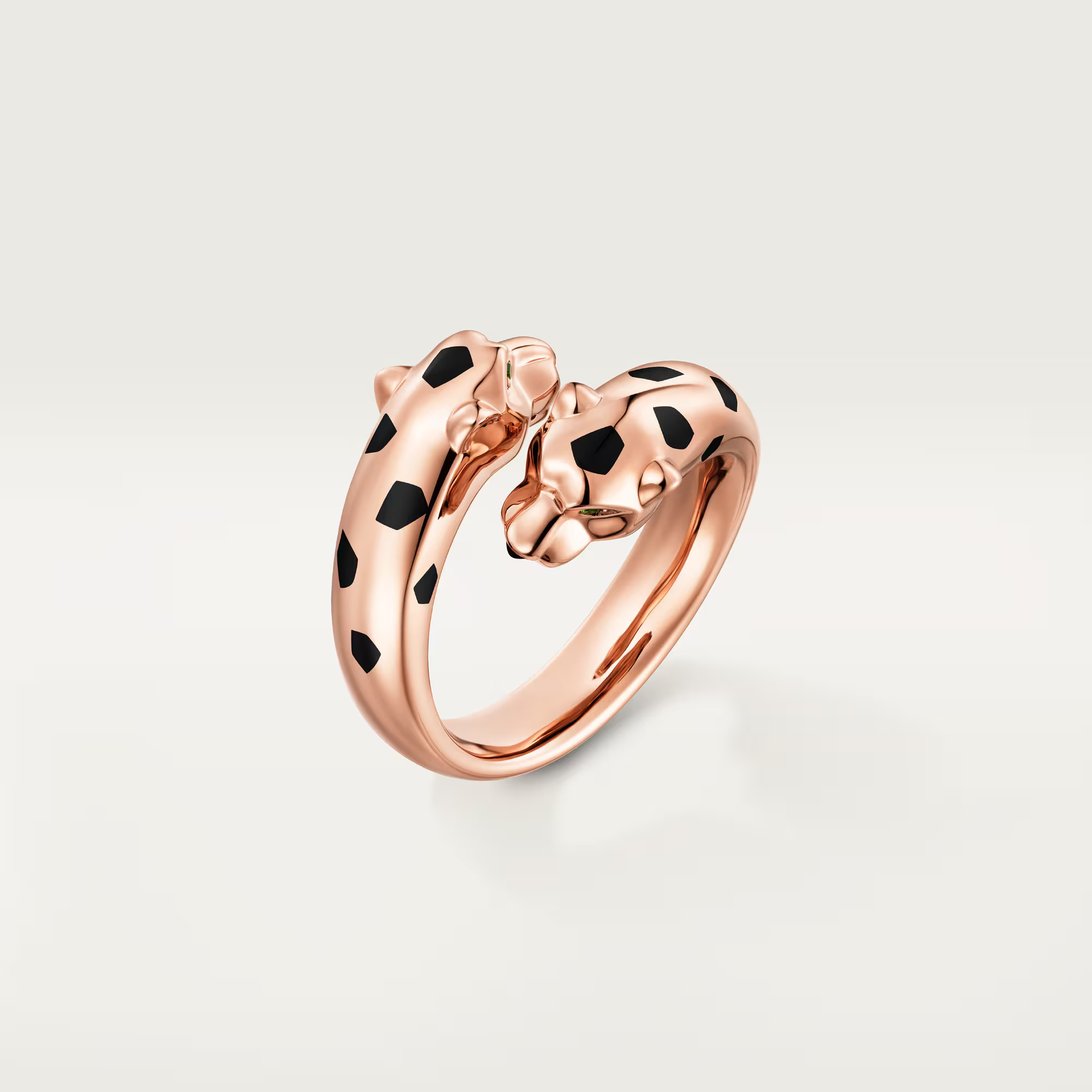 Carty Panther Motif Ring, Rose Gold, Double Head