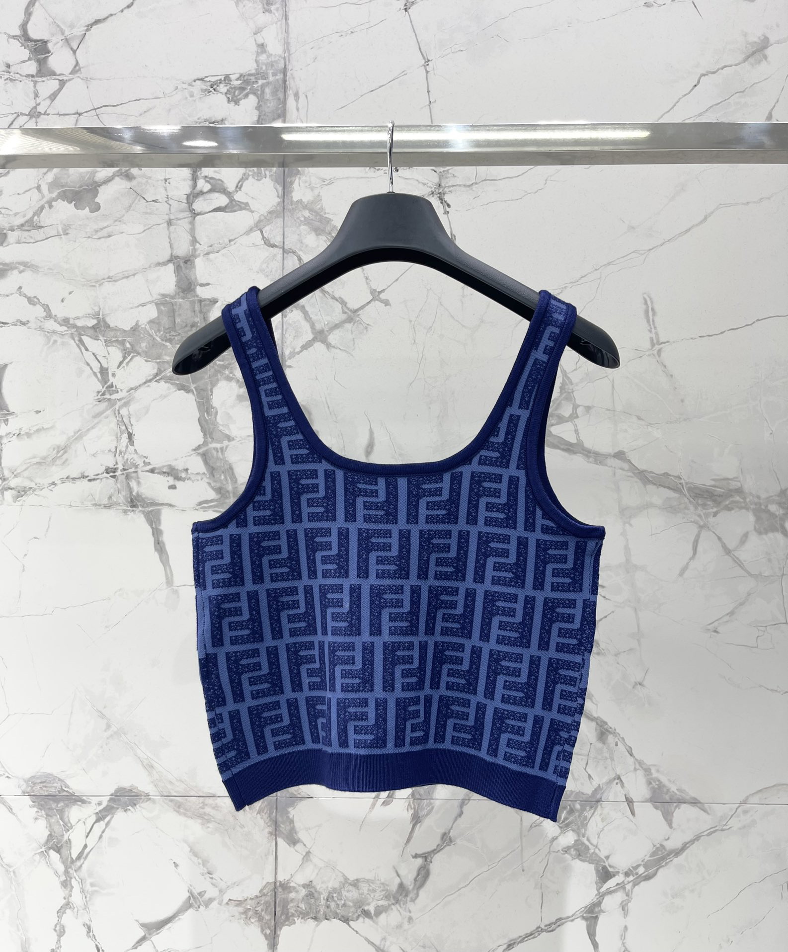 [TOP] FENDI FF Knit Vest - Blue - 711 Luxury
