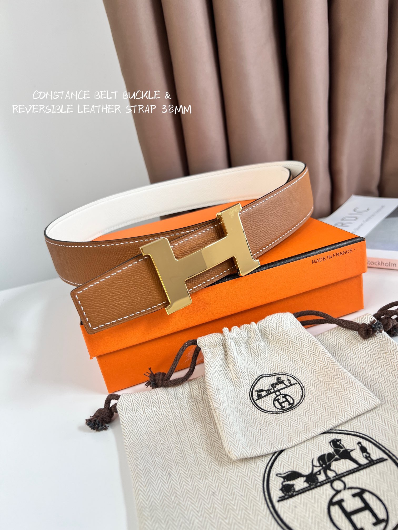 [TOP] HERMES Constance Calfskin Belt 38mm - Brown - 711 Luxury