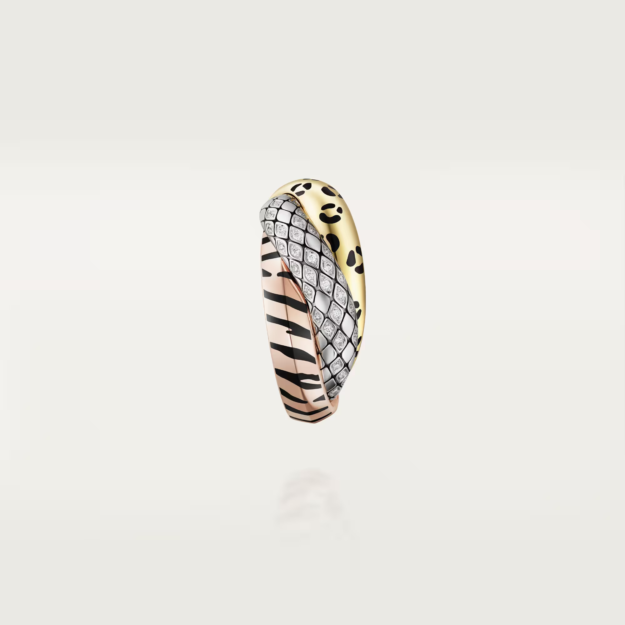 Carty Three Circles Earrings, Lacquer, Half-Paved