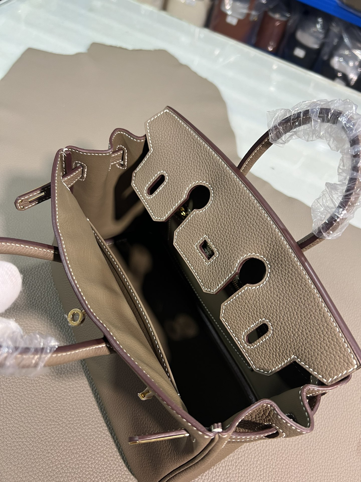 [TOP] HERMES Birkin Togo Leather 25cm - Etoupe & GHW