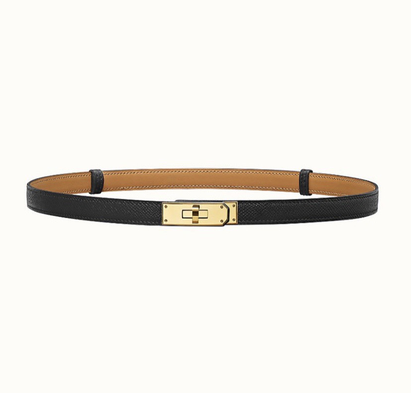 [TOP] HERMES Kelly Calfskin Belt 18mm - Black and Brown - 711 Luxury