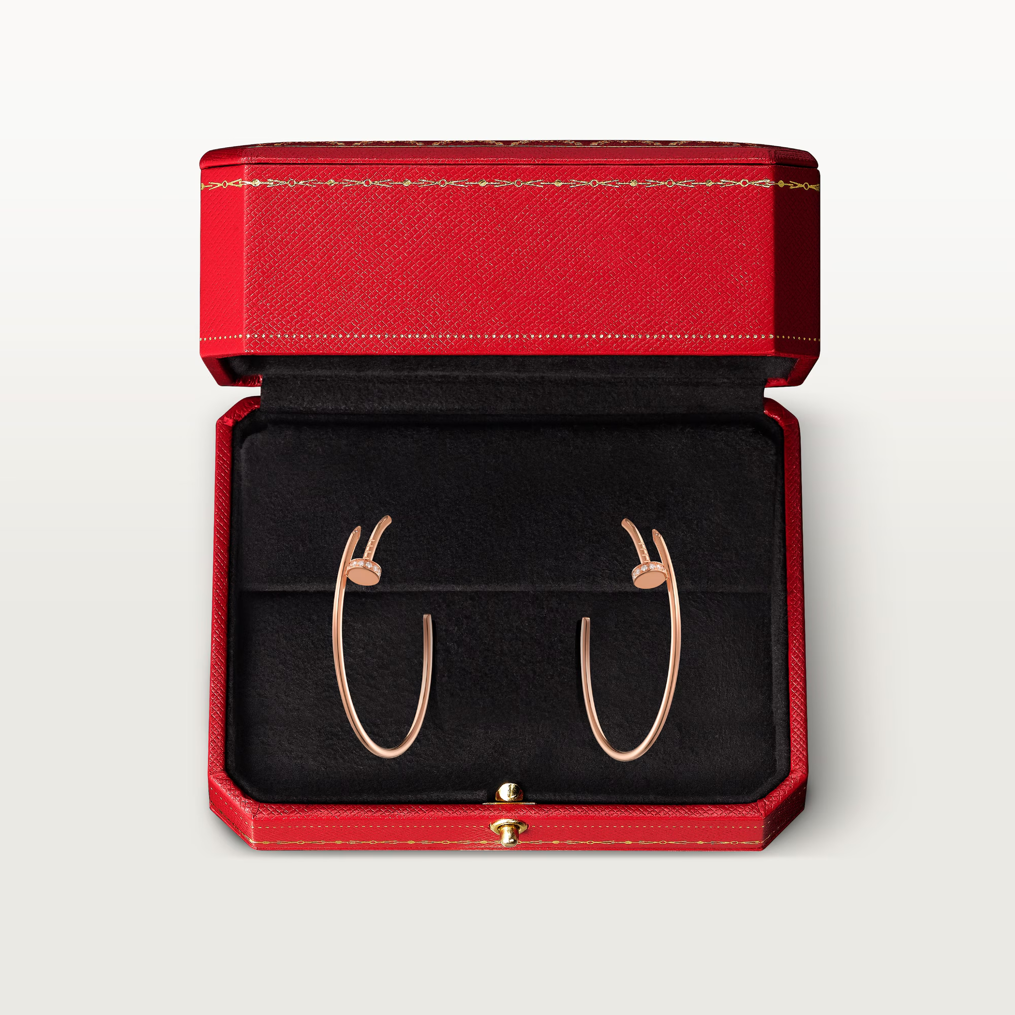 Carty Nails Solo Trace Earrings,Rose Gold Moissanite ,Large Model