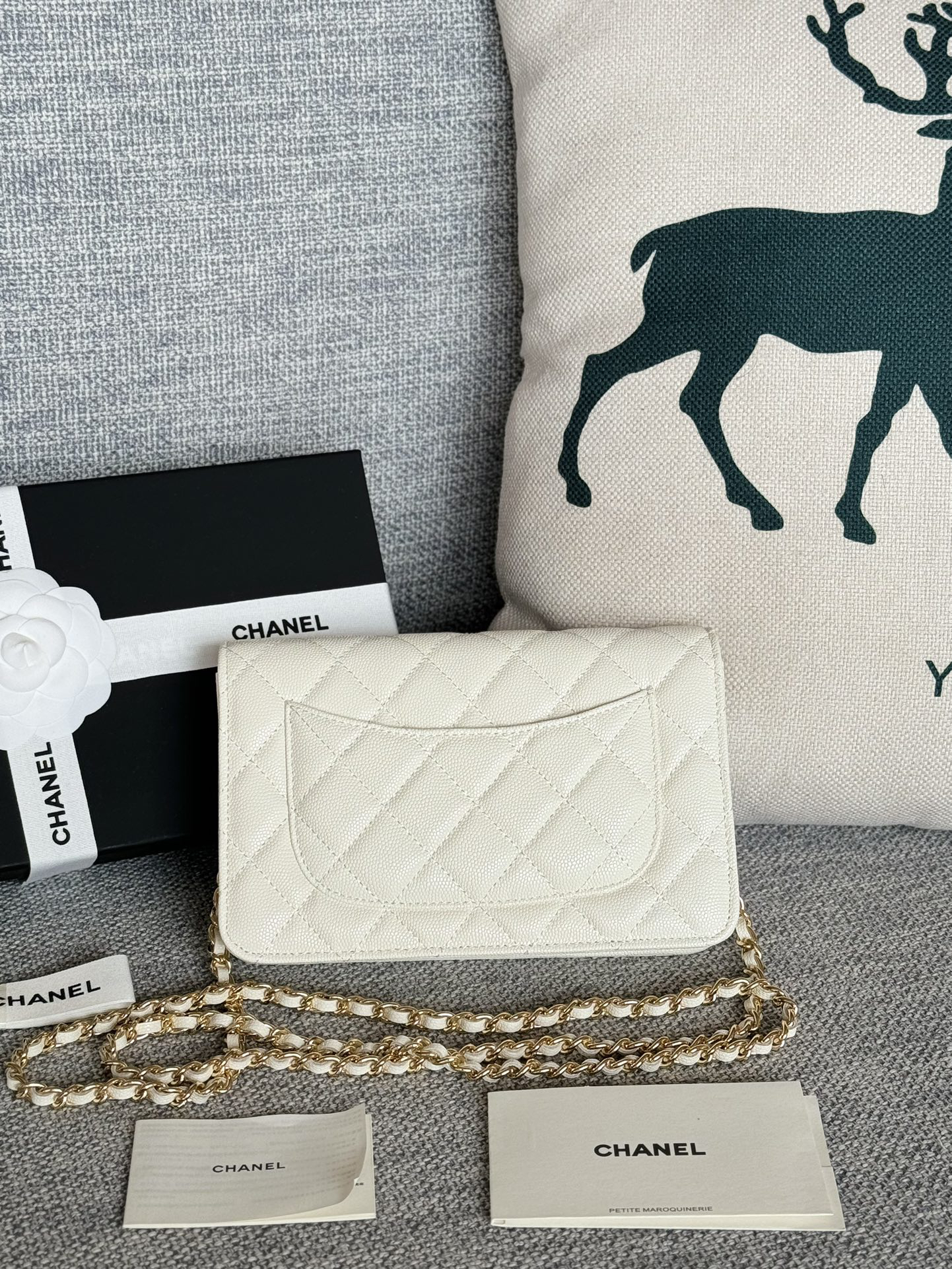 [TOP] CHANEL Woc Bag Cowhide 19x12x3cm - Beige & GHW - 711 Luxury