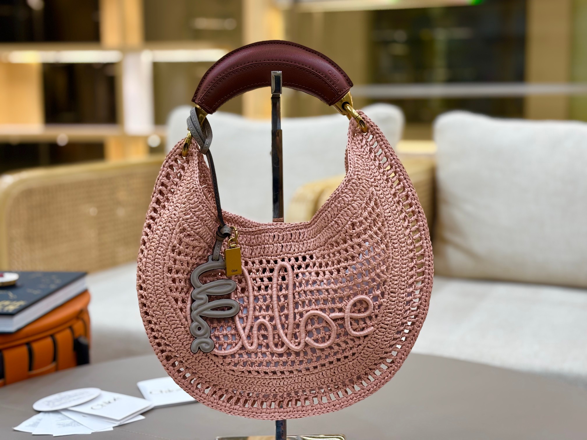 [TOP] Chloe Summer Banana Hobo Bag 36*21.5cm - Light Pink - 711 Luxury