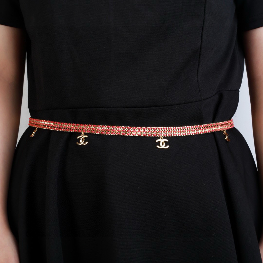 [TOP] CHANEL Waist Chain - Red