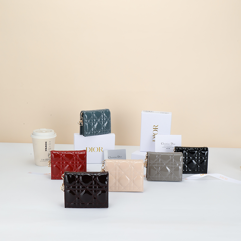 [TOP] Christian Dior  Lady D ior Gardenia Wallet 11×9×2cm - 6 Colours