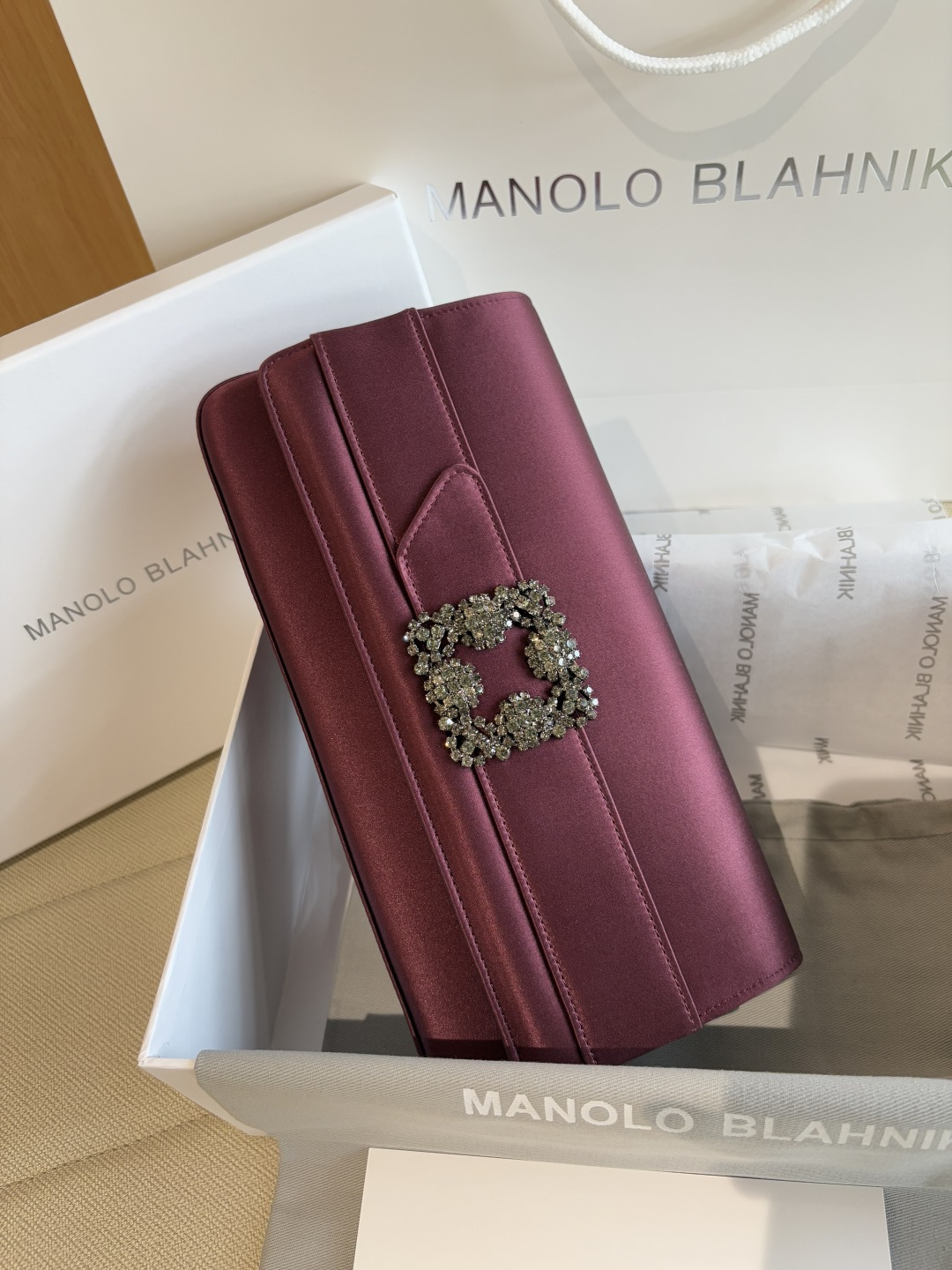 [TOP] MANOLO BLAHNIK Bag 12x24x3cm - Dark Red - 711 Luxury