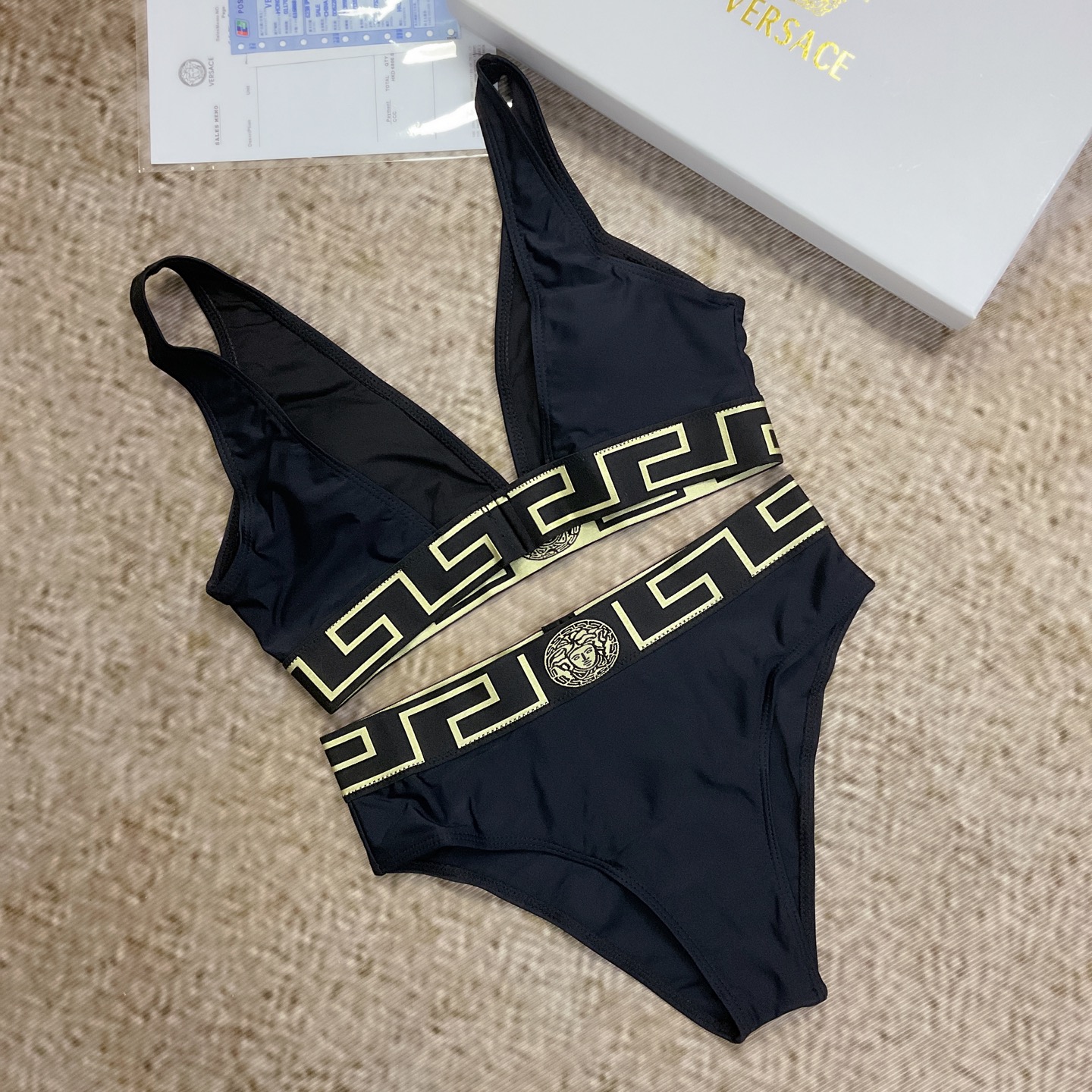 [TOP] VERSACE Two-Piece Swimsuit - Black