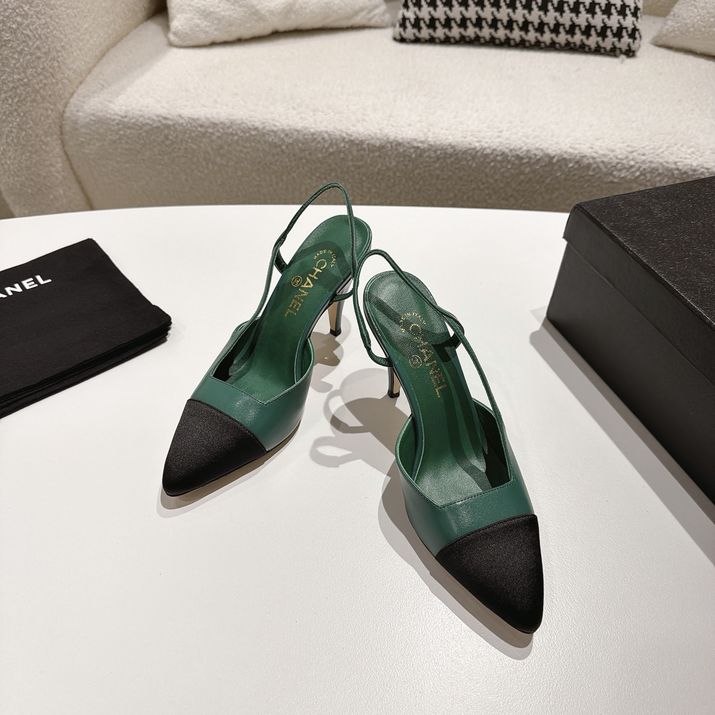 [TOP] CHANEL High Heels Mules - Green - 711 Luxury
