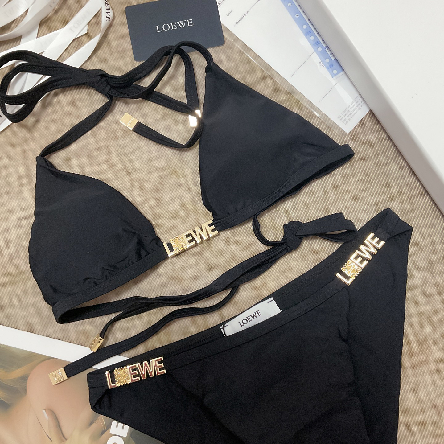[TOP] LOEWE Bikini Swimsuit - Black - 711 Luxury