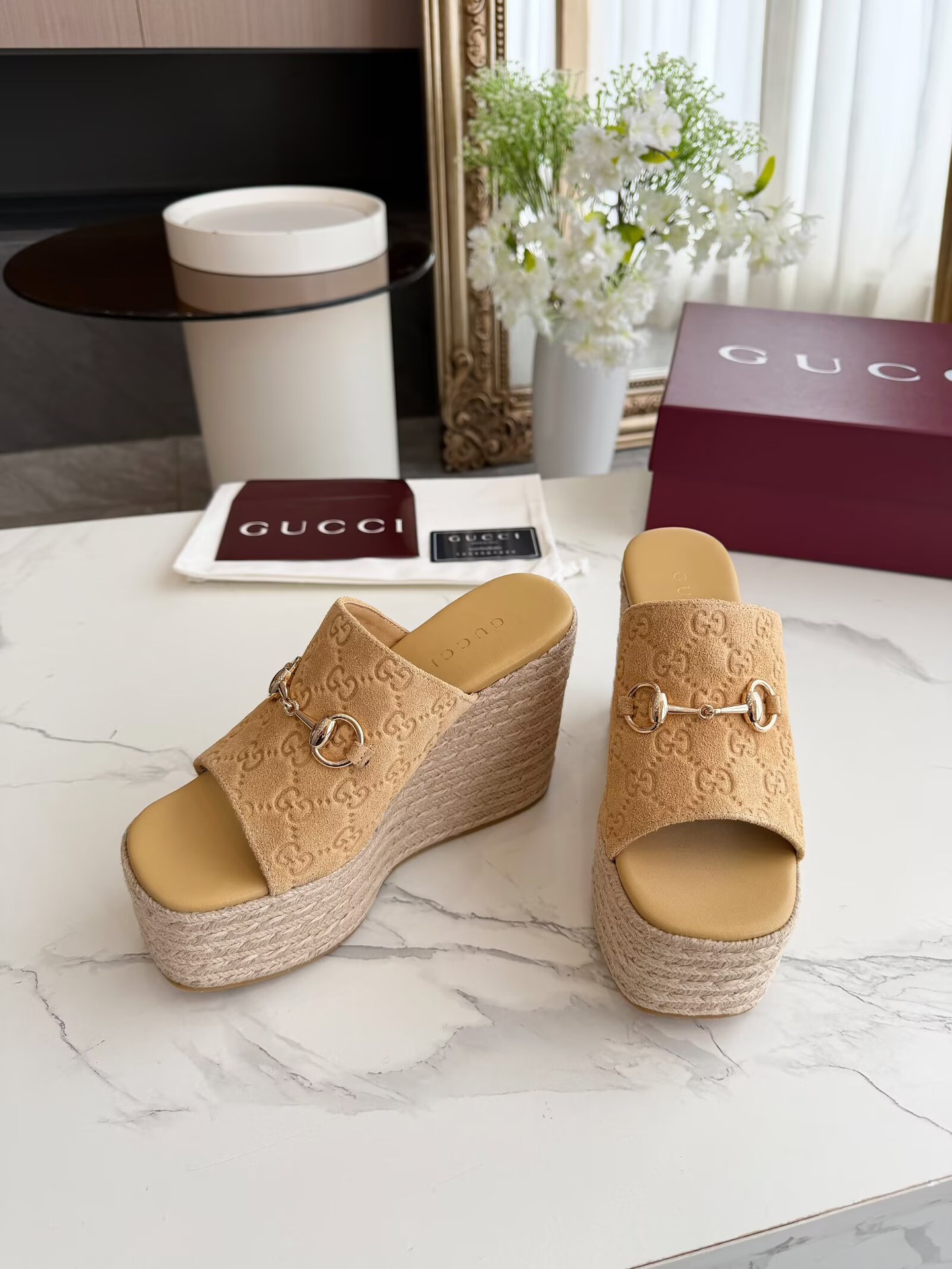 [TOP] GUCCI  Platform Slippers - Brown - 711 Luxury