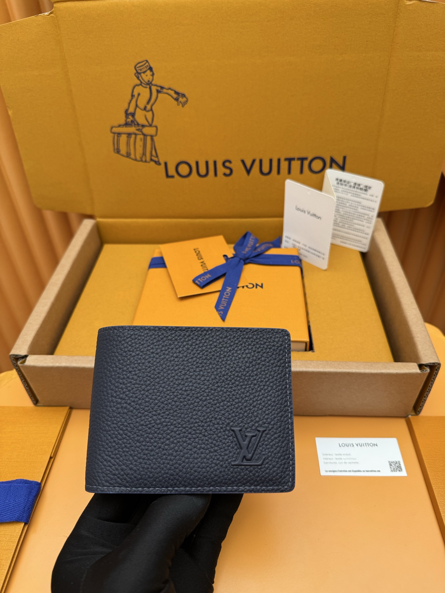 [TOP] Louis Vuitton LV Multie Wallet Cowhide 11.5x9x1.5cm - Black - 711 Luxury