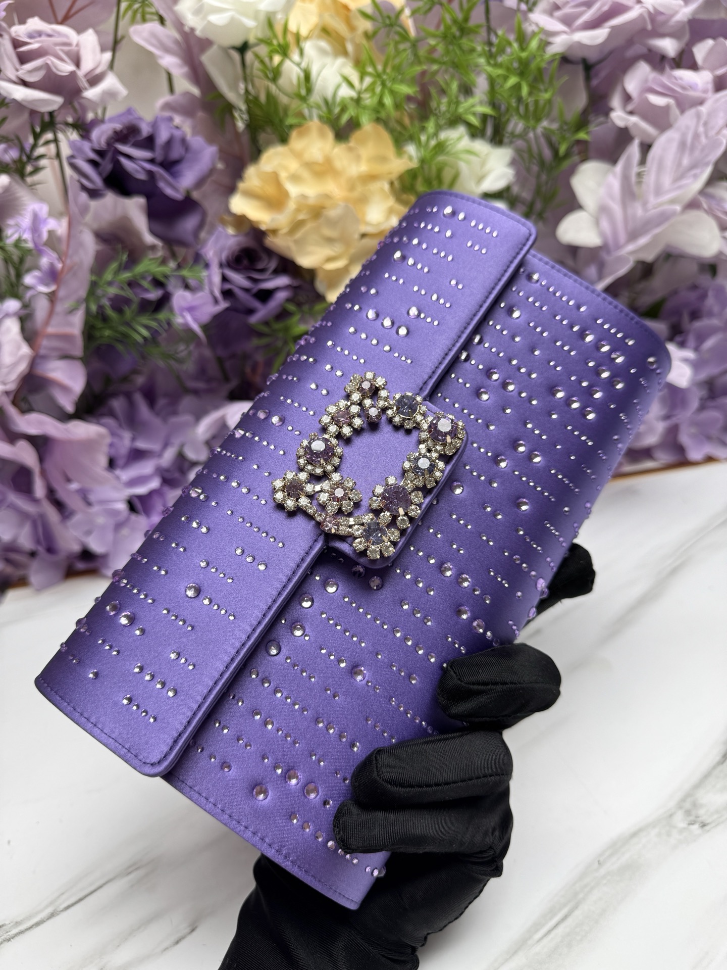 [TOP] ROGER VIVIER Diamond Bag 24-13-3 CM - Purple - 711 Luxury