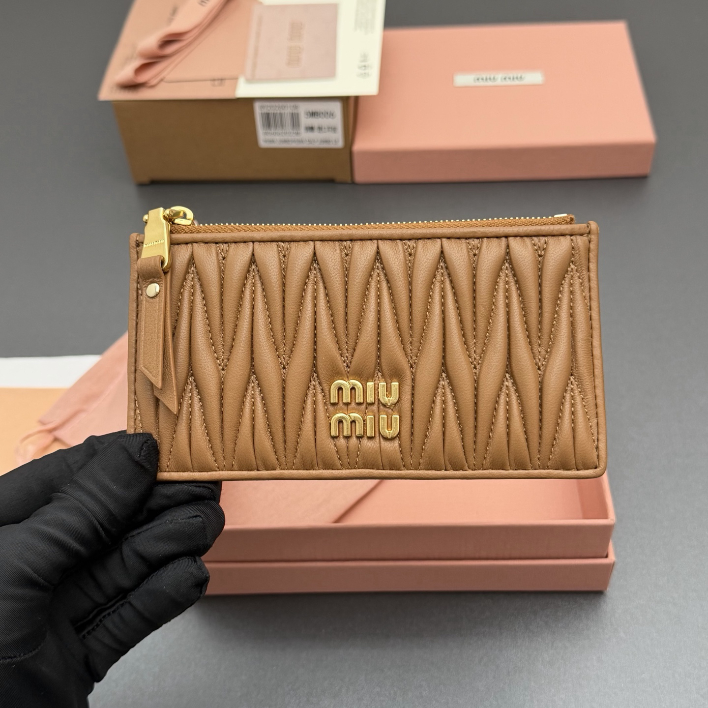 [TOP] Miu Miu  Wallet 15 x 8 cm - Caramel