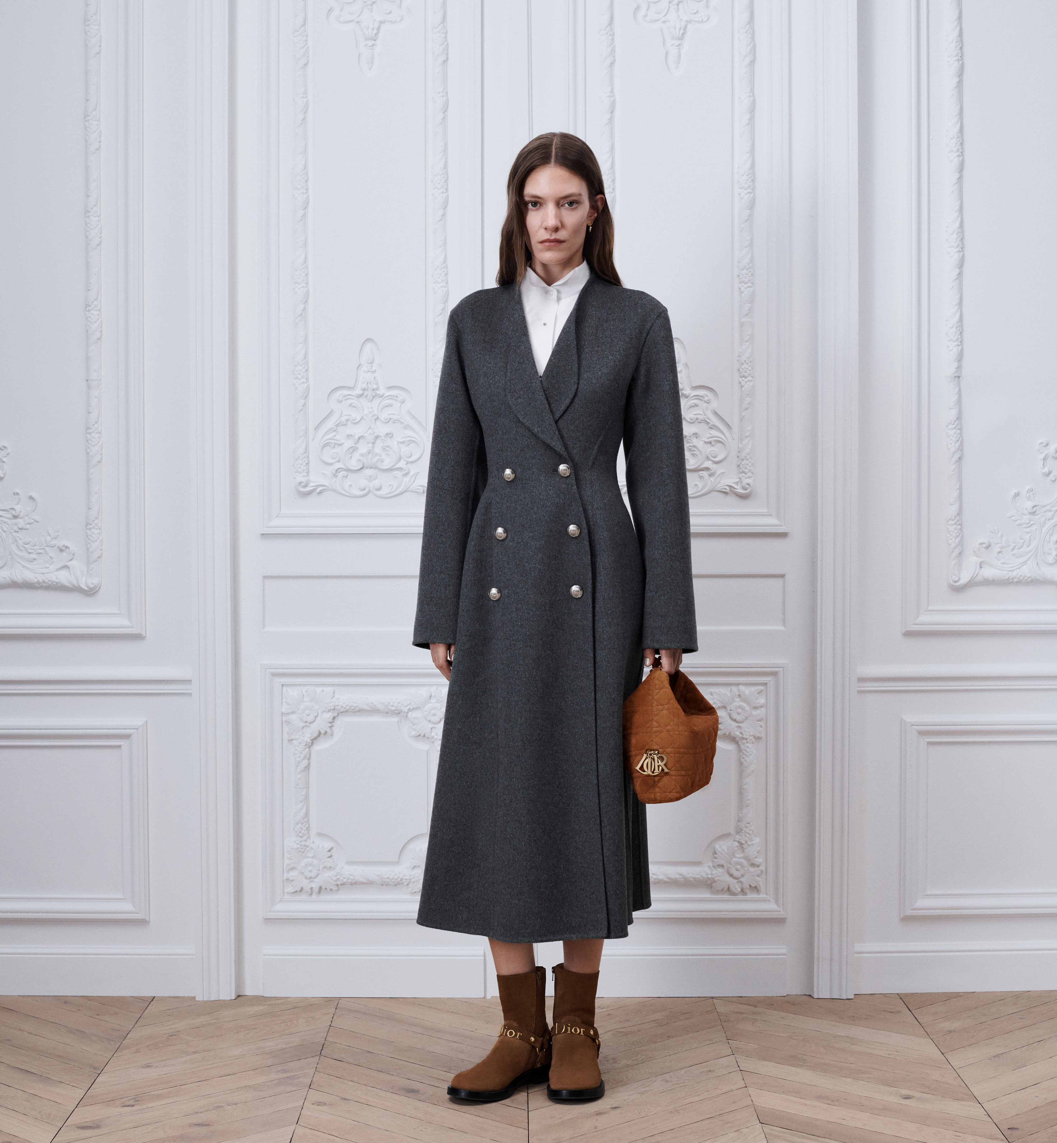 Dior gray Clothing DIOR Coat Gray Double-Faced Virgin Wool #396192 View 2 | Nigo Office