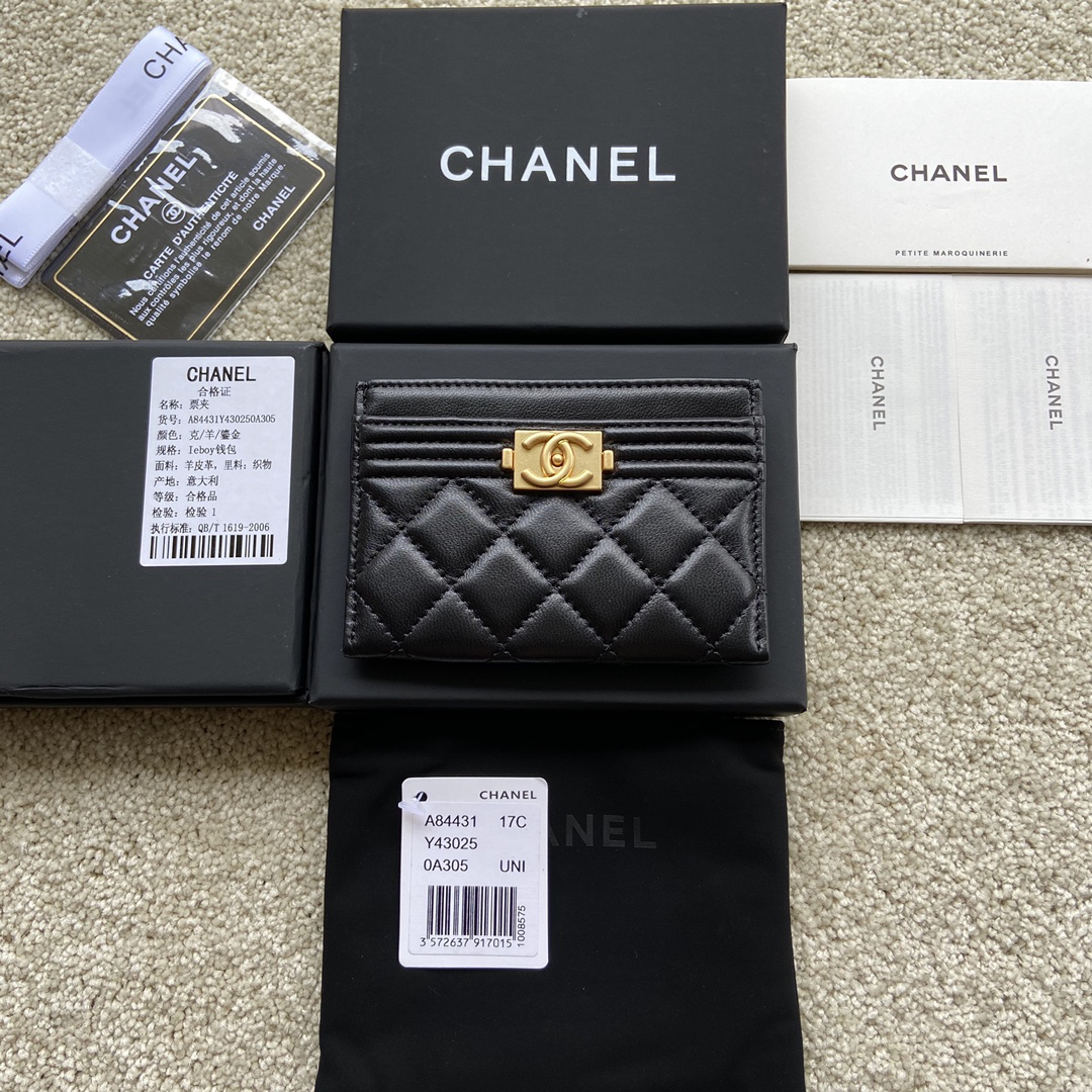 [TOP] CHANEL Leboy Cardholder - Black - GHW - 711 Luxury