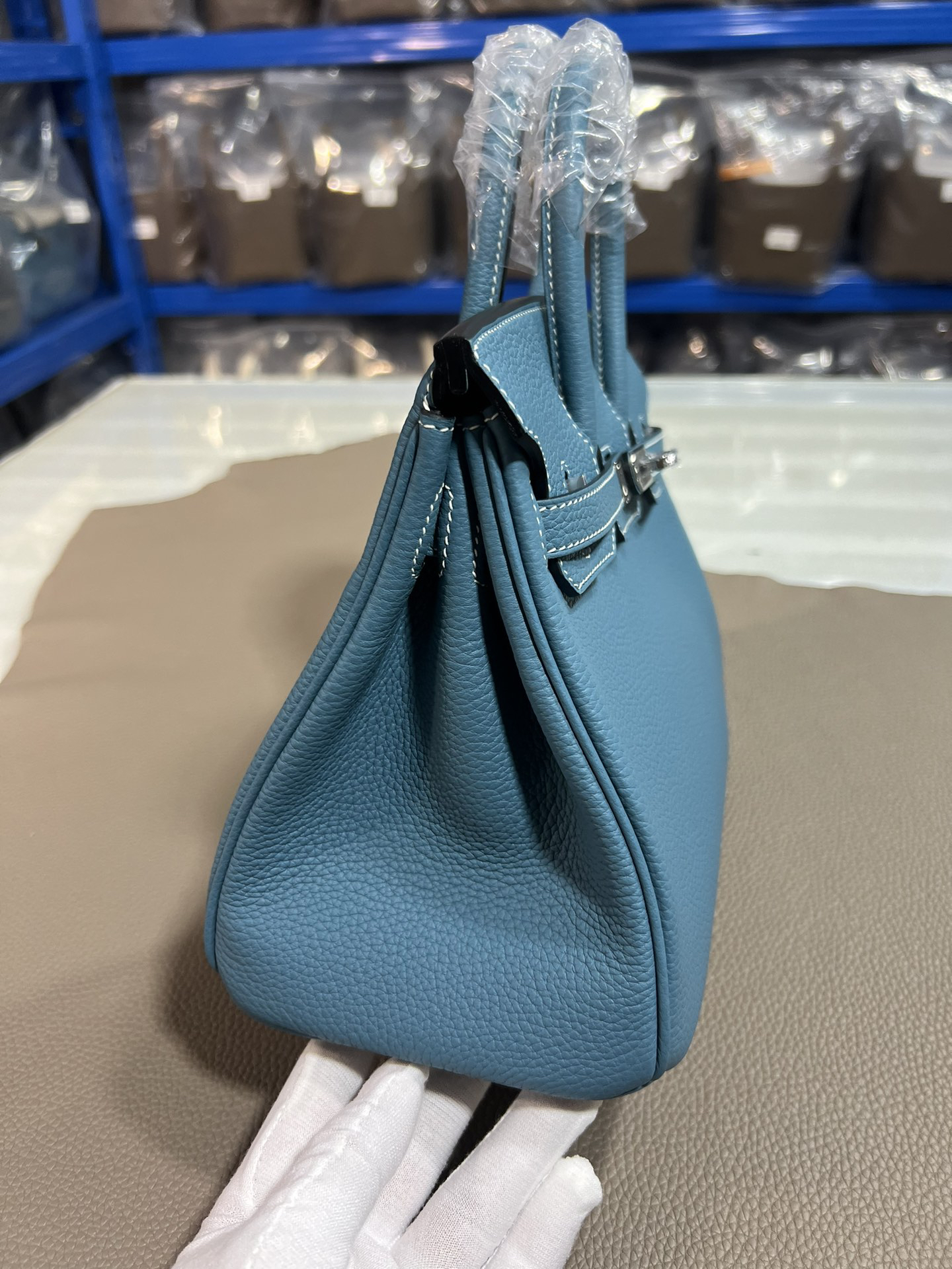 [TOP] HERMES Birkin Togo Leather 25cm - Bleu Jean & SHW