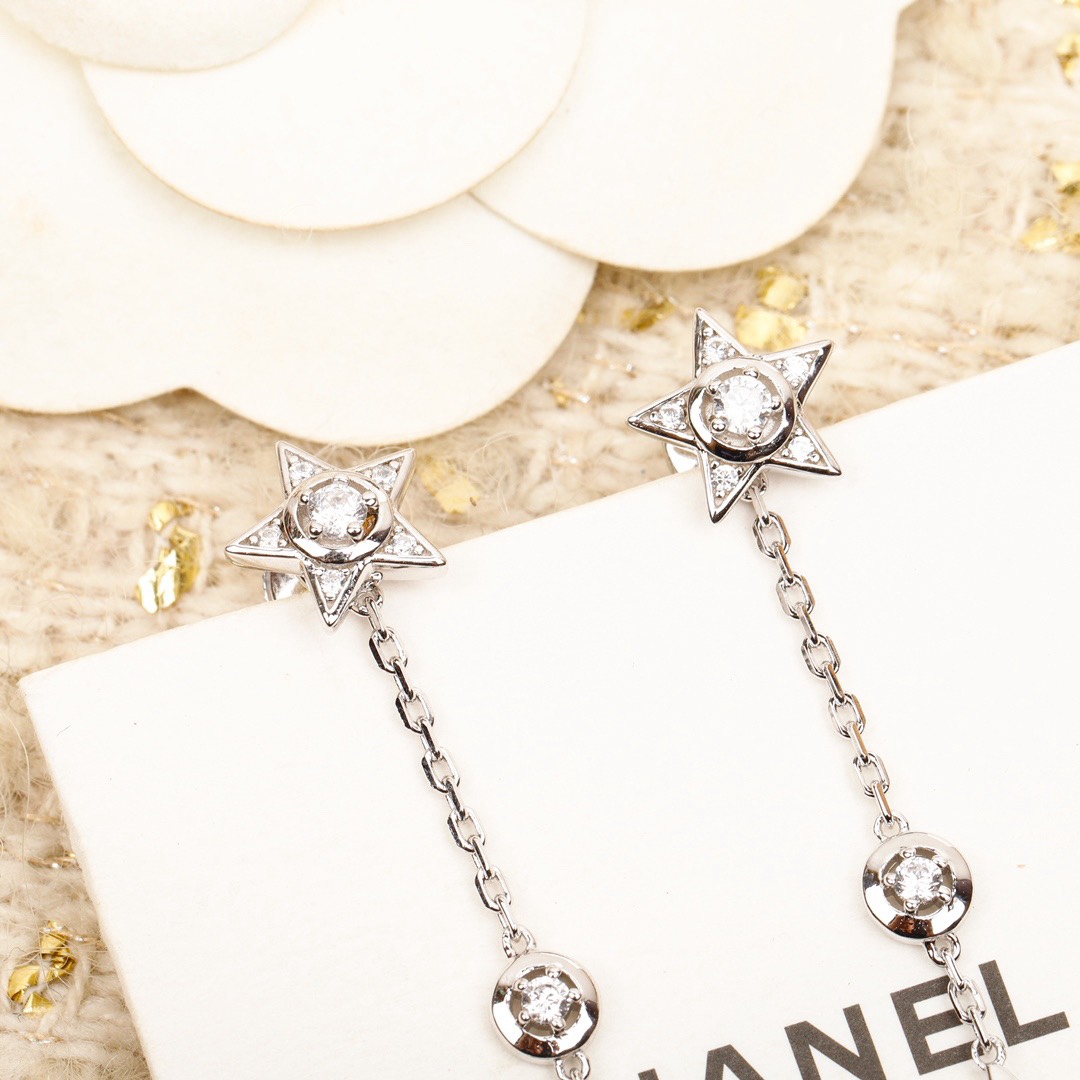 [TOP] CHANEL Earrings - Silver