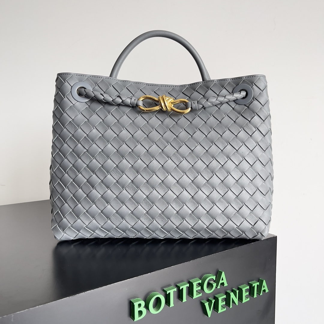 [TOP] Bottega Veneta BV Andiamo Bags Woven Handbags Lambskin 32x24x12 cm - Grey - 711 Luxury