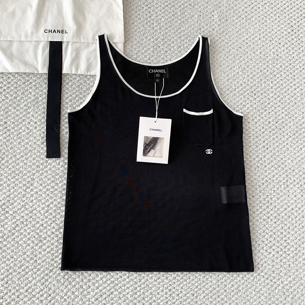 Chanel CC Women's Knitted Sleeveless Top Vest #380033