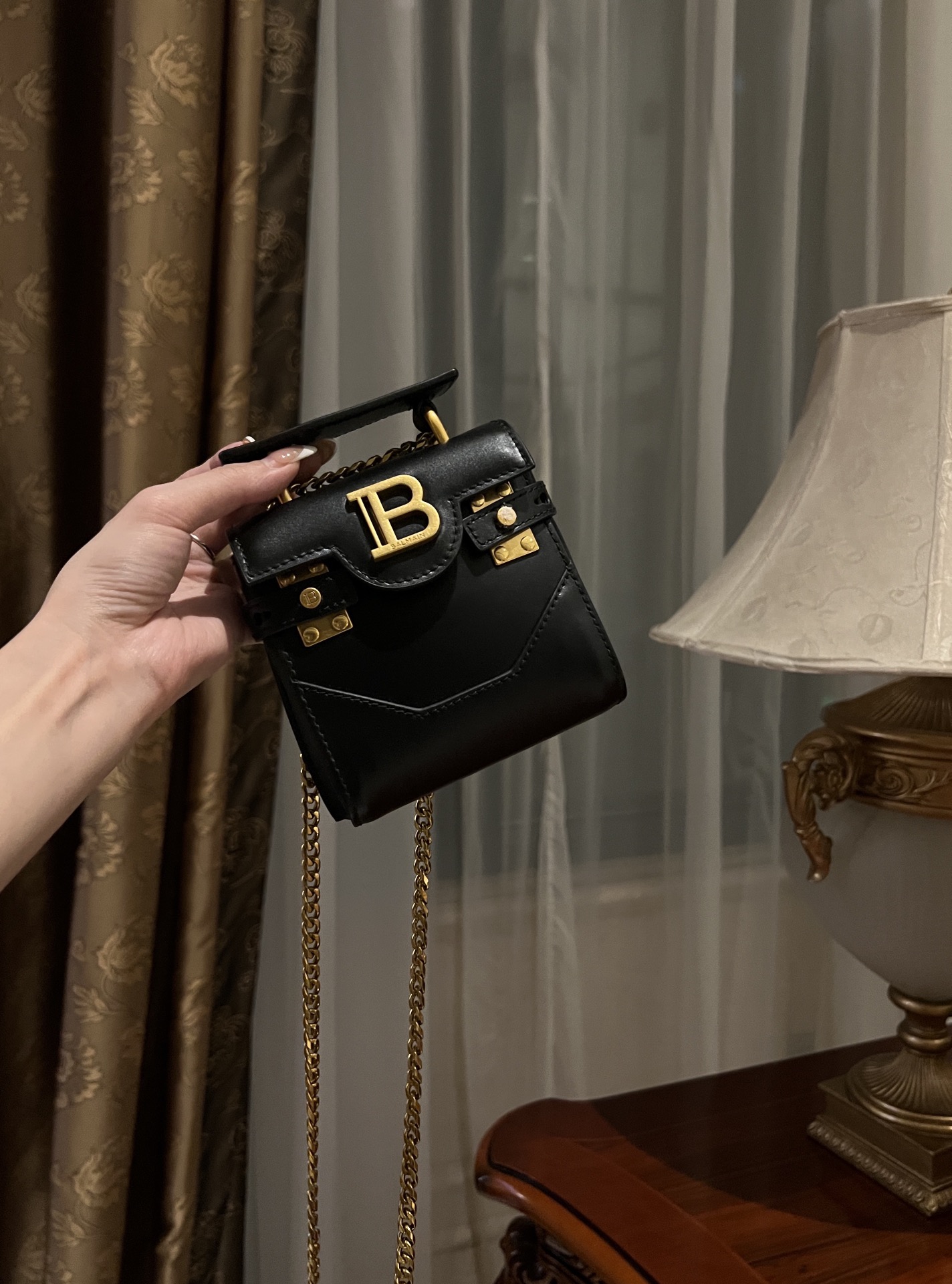 [TOP] BALMAIN Cowhide Mini Bag - Black - 711 Luxury