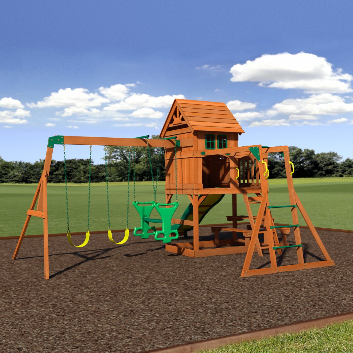 Springboro Wooden Swing Set
