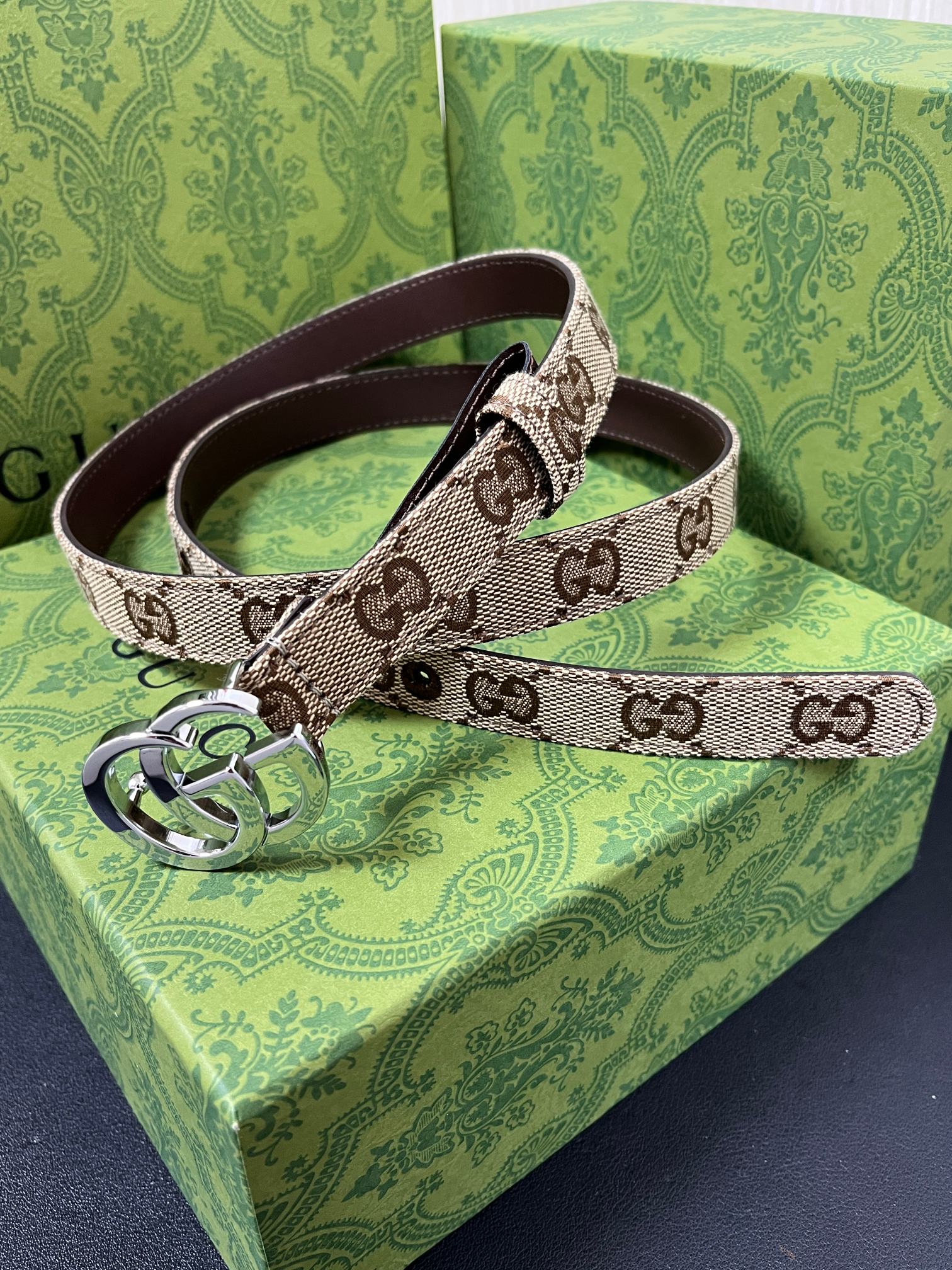 [TOP] GUCCI GG Belt  - Brown - 711 Luxury