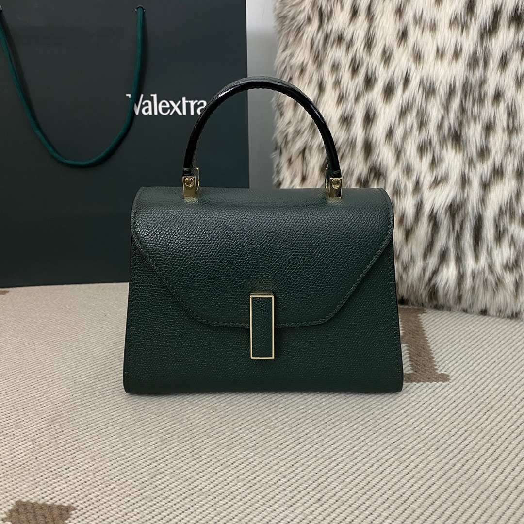 [TOP] VALEXTRA lside Bag 19.5x14x9.5cm - Dark Green - 711 Luxury