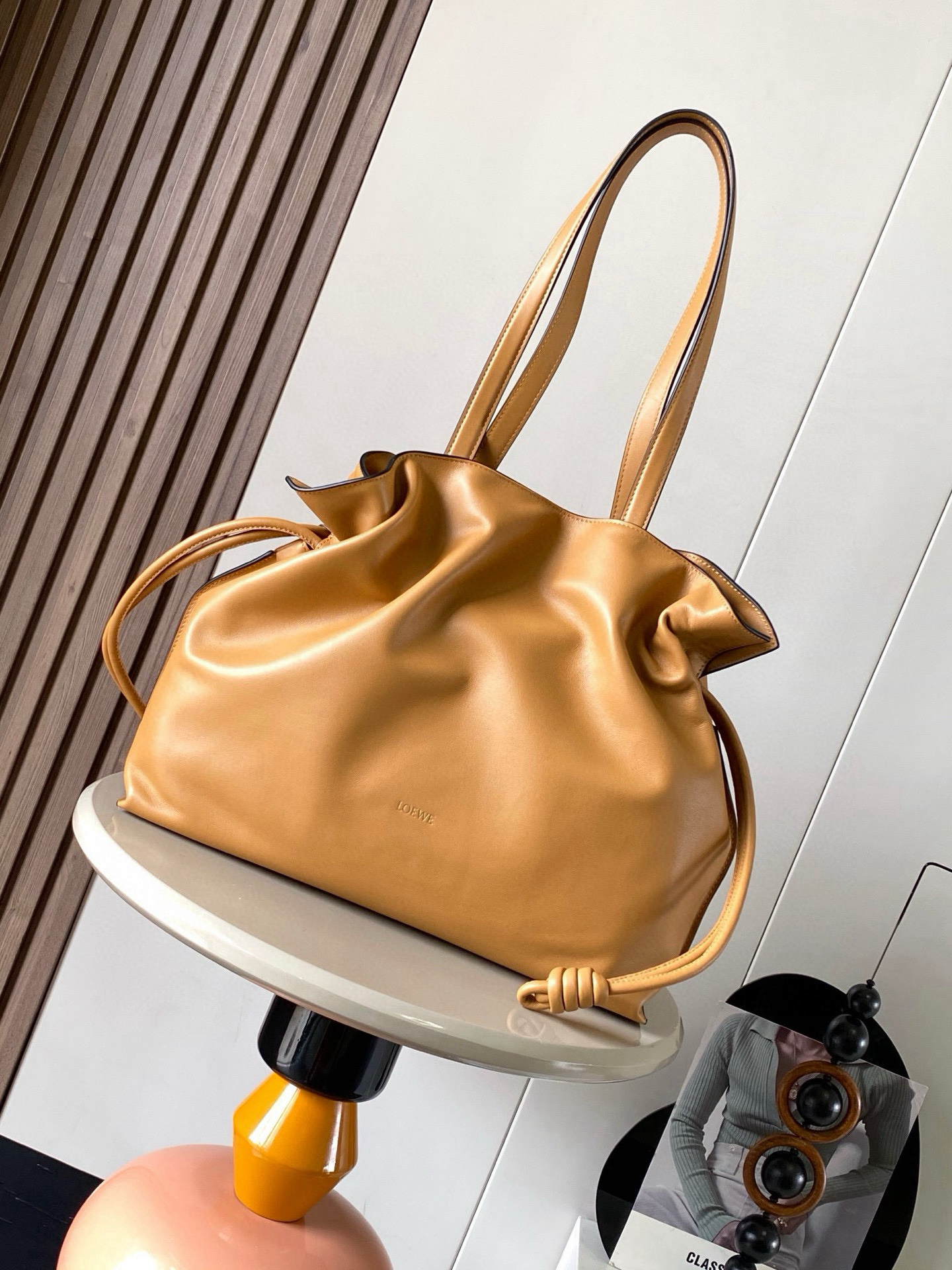 [TOP] LOEWE Flamenco Bag Cowhide Leather 38x29x14cm - Yellow - 711 Luxury