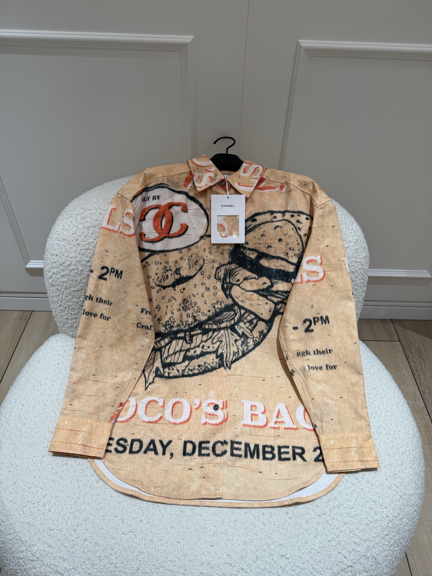 Chanel brown Clothing CHANEL Shirt Cotton Mixed Fibers Brown Multicolor #394127 View 2 | Nigo Office