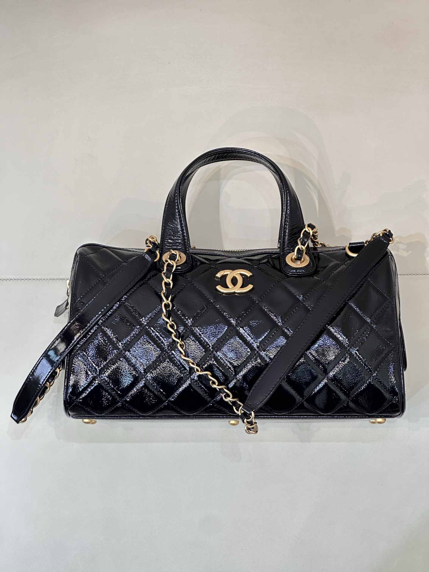 [TOP] CHANEL Boston Bag Wax Leather 31x17x13cm - Black - 711 Luxury
