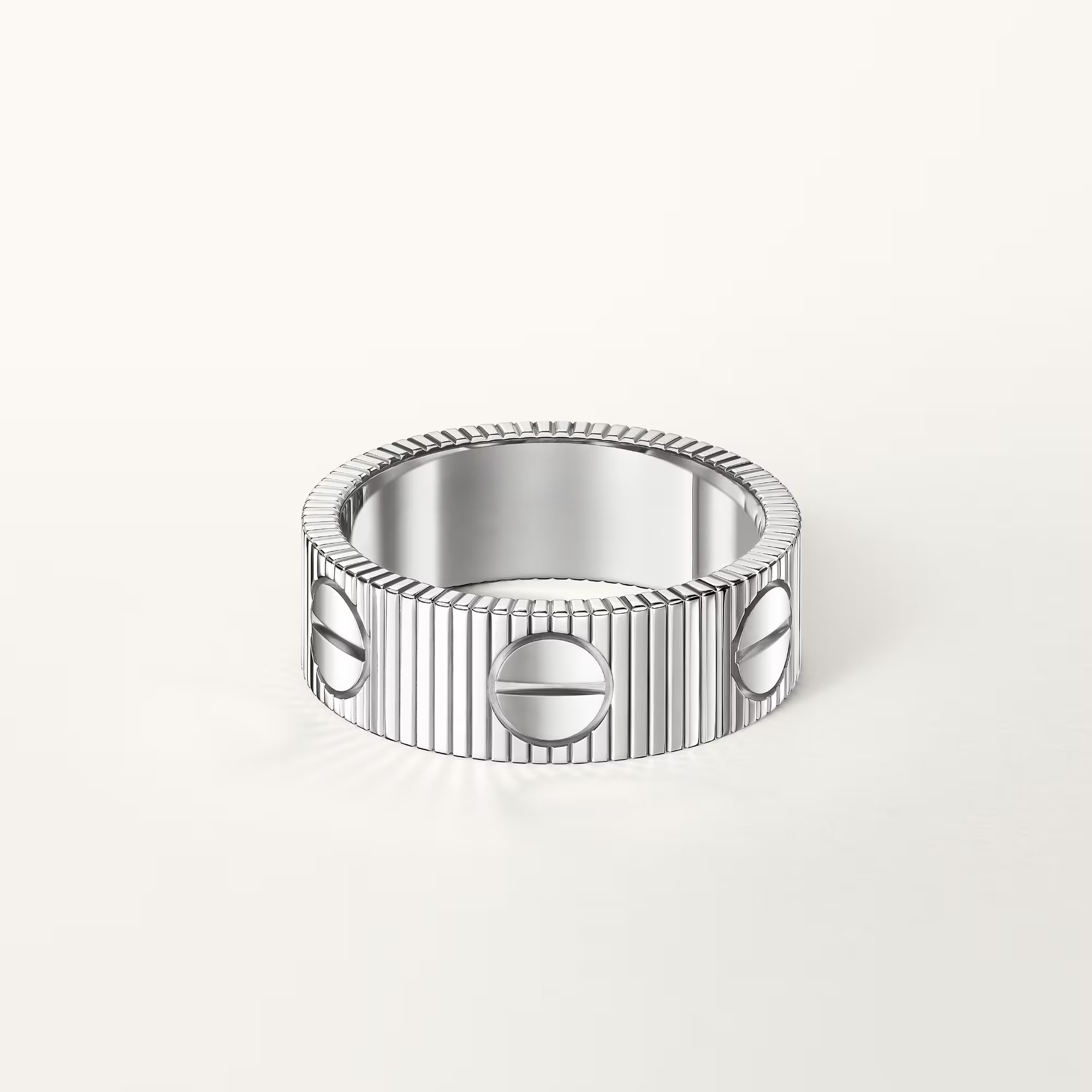 Carty Love Stripe Ring, White Gold