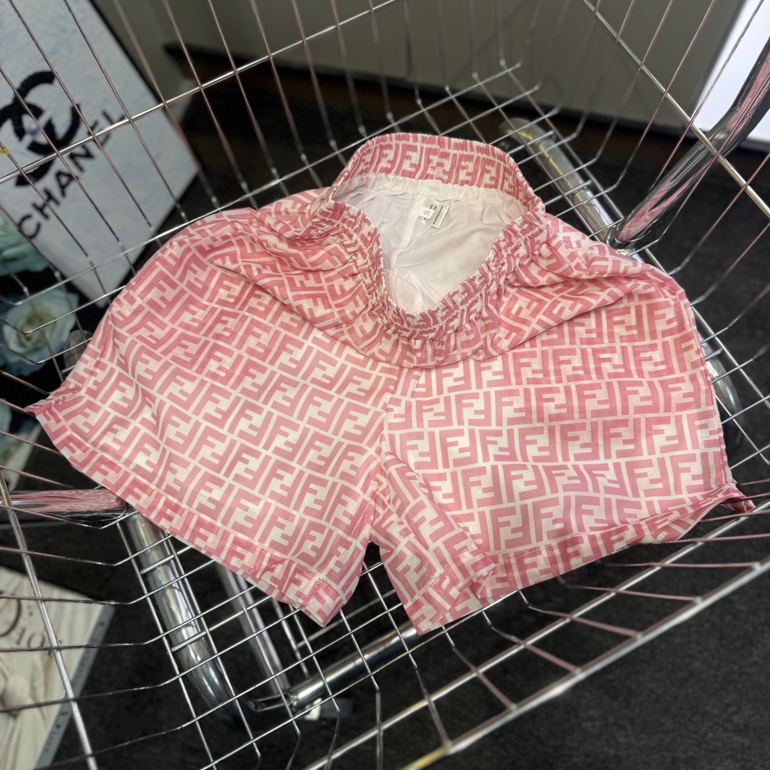 [TOP] FENDI Shirt + Shorts Suit - Pink
