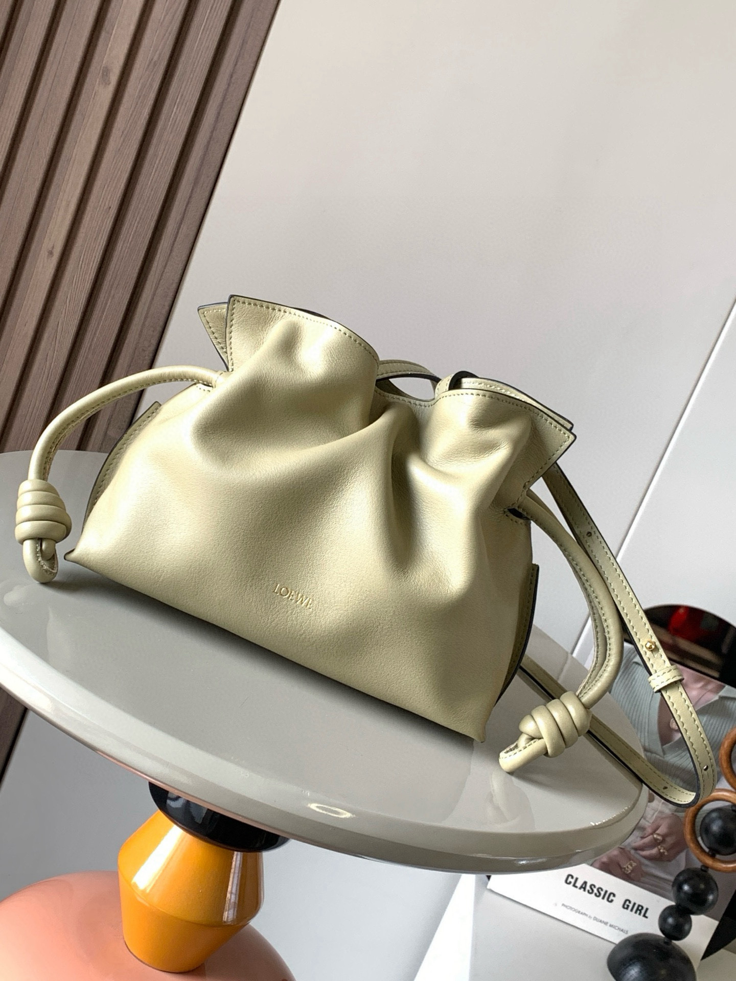 [TOP] LOEWE Flamenco Bag Cowhide Leather 23x18x9cm - Green