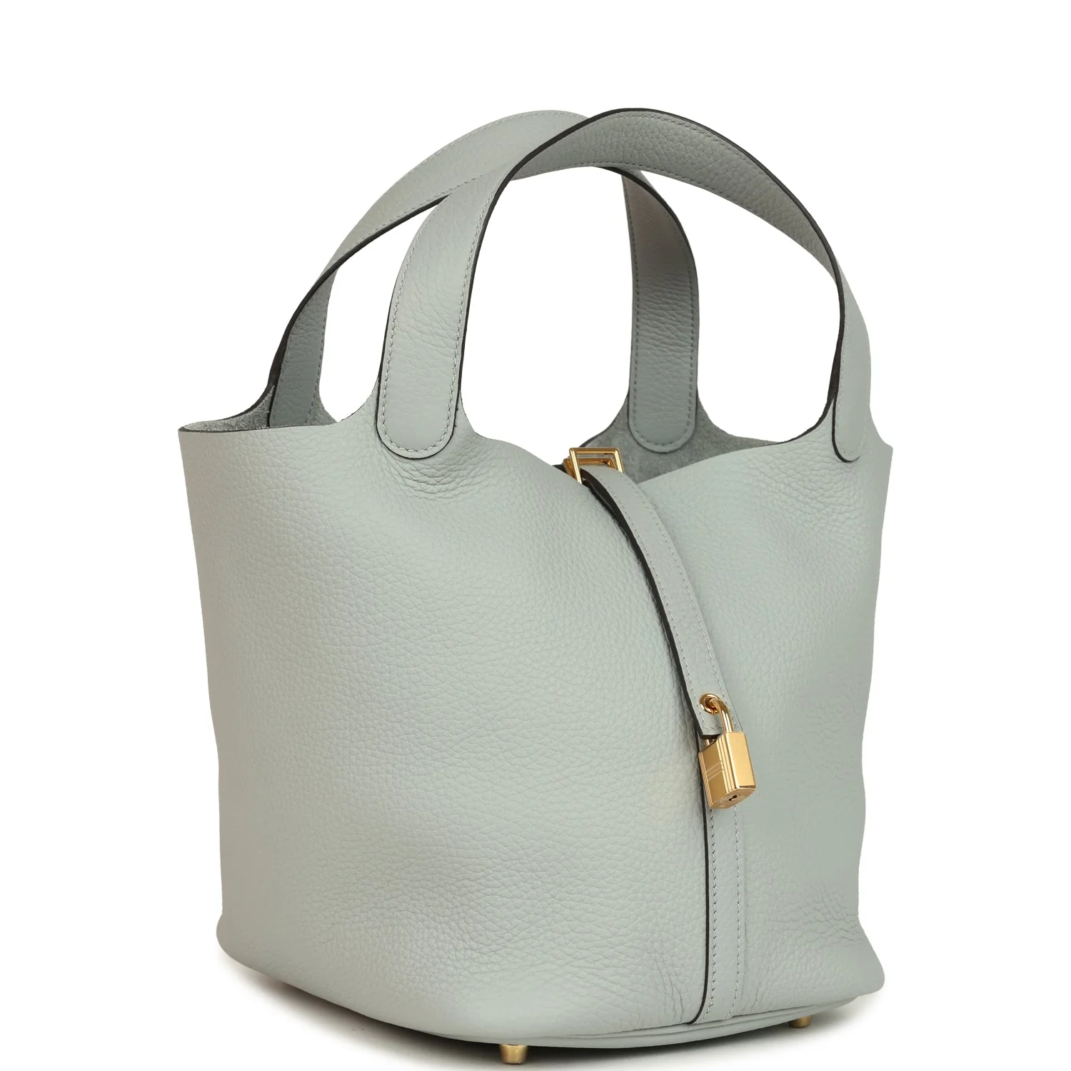 Hermes Picotin Lock  Bleu Glacier Clemence Gold Hardware