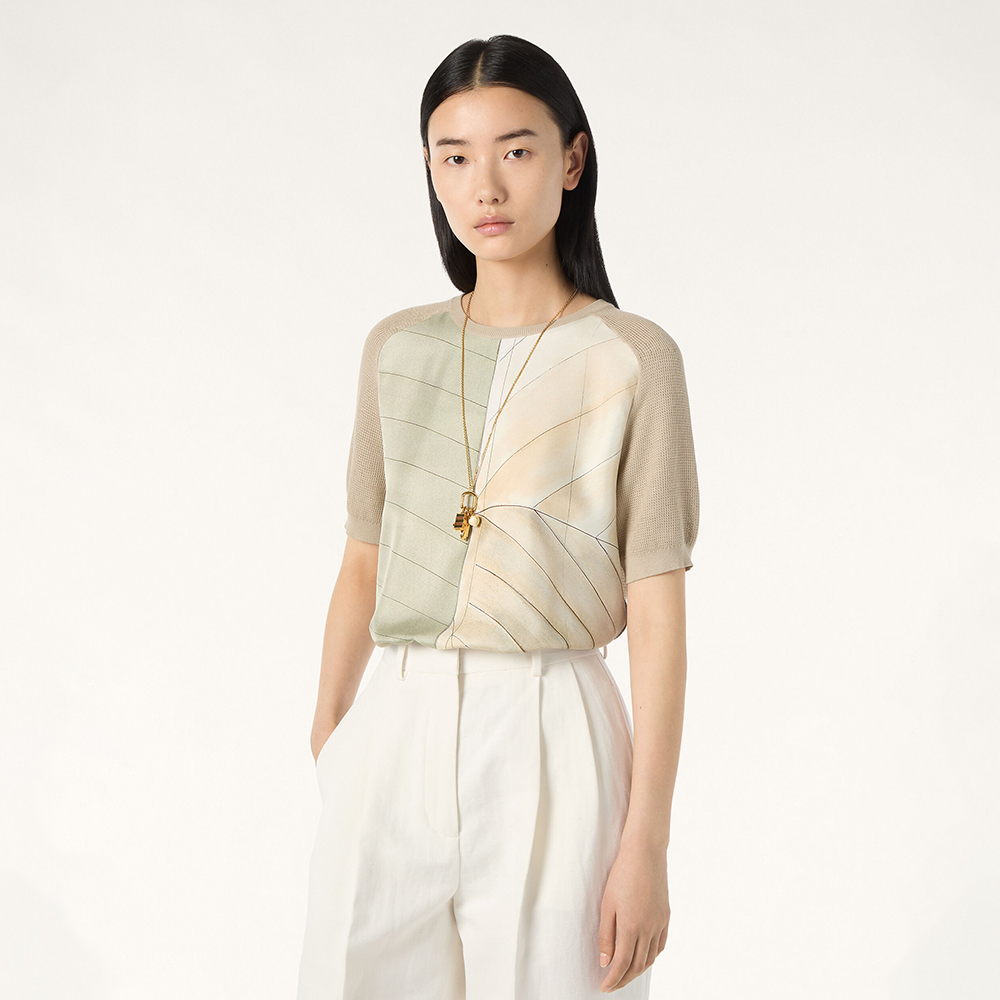 Loro Piana Maestrale Top Silk Burnt Sugar Vory Light Brown Jumpers   #387740