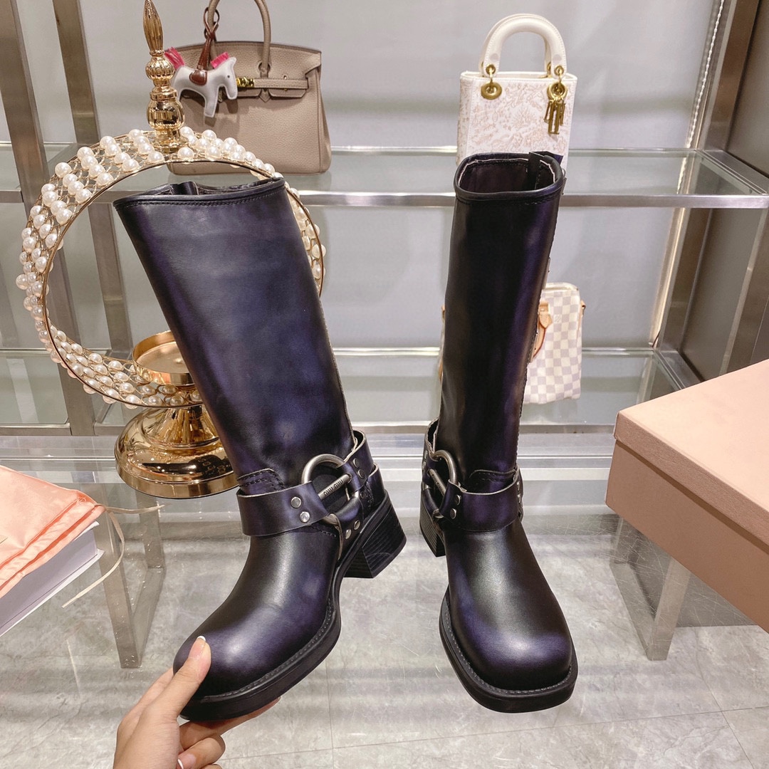 [TOP] Miu Miu Boots Calfskin - Black - 711 Luxury
