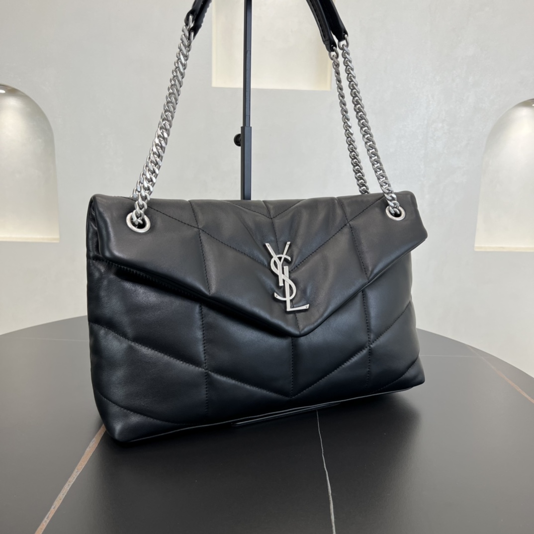 [TOP] Yves Saint Laurent YSL LouLou Bag 35x23x13.5cm - Black with SHW