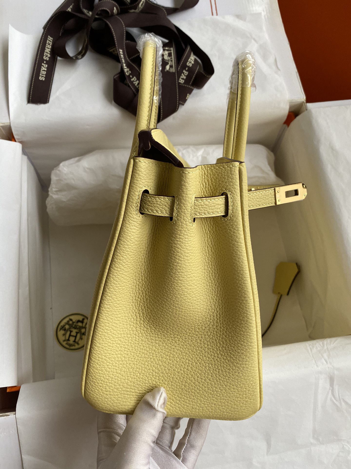 [TOP] HERMES Birkin Togo Leather 25cm - Jaune Poussin & GHW