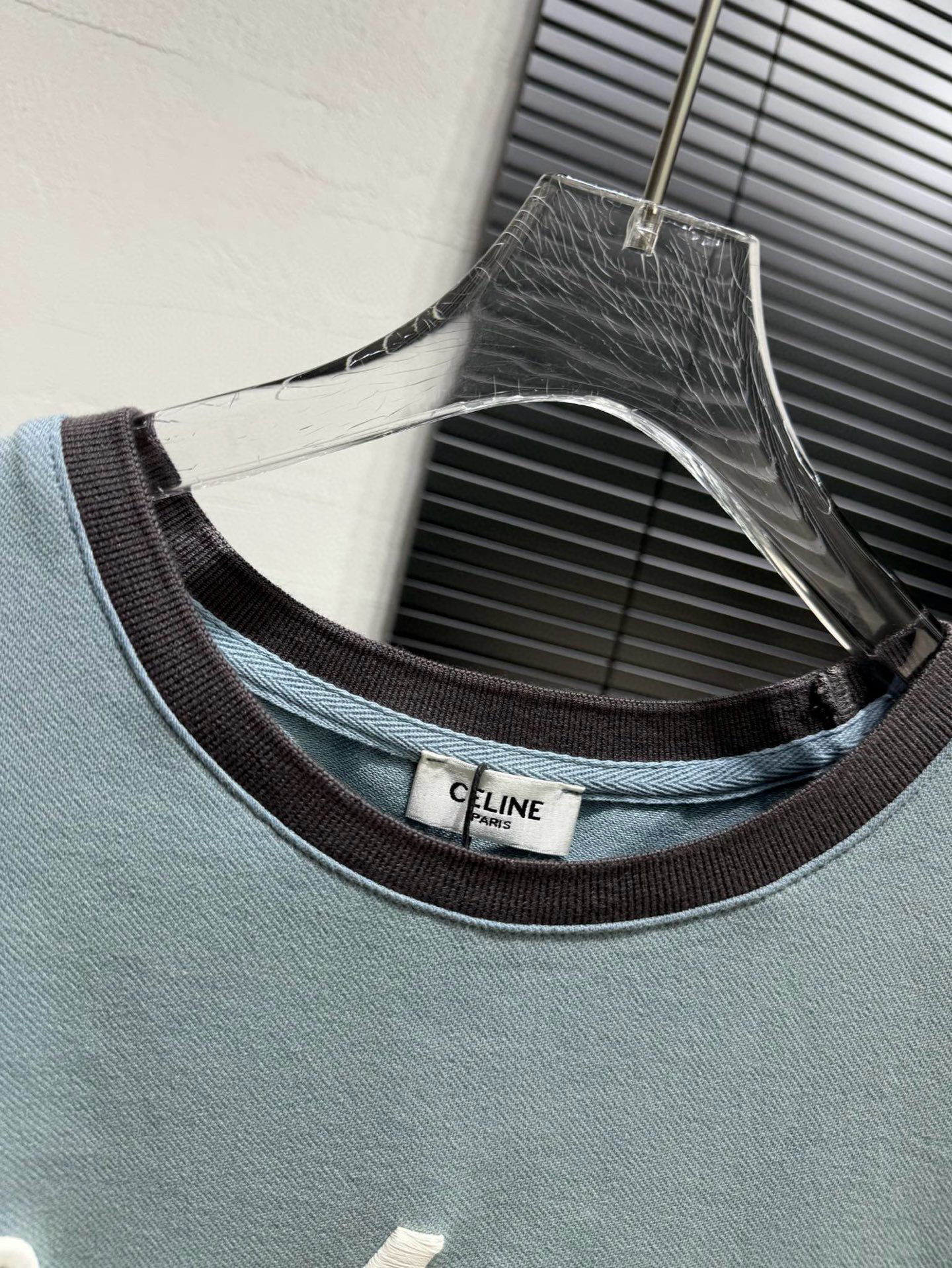 [TOP] CELINE Short-Sleeve Crew Neck T-Shirt - Gray